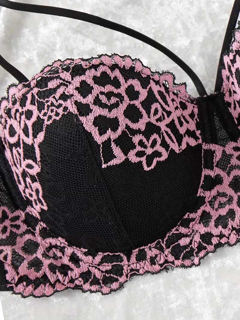 Women'S Elegant Push-Up Bra with Support Underwire, Non-Removable Padded Cups