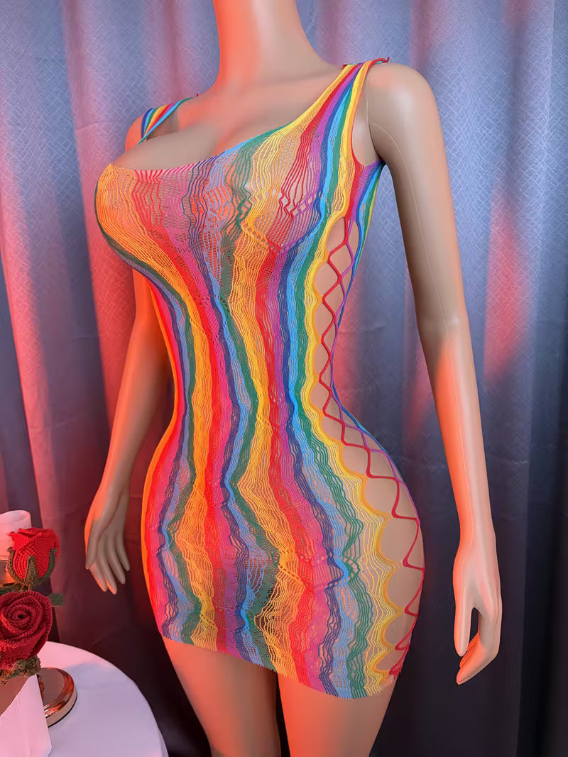 Elegant Sexy Women's Fishnet Cover-Up - Hollow-Out Bodycon Dress