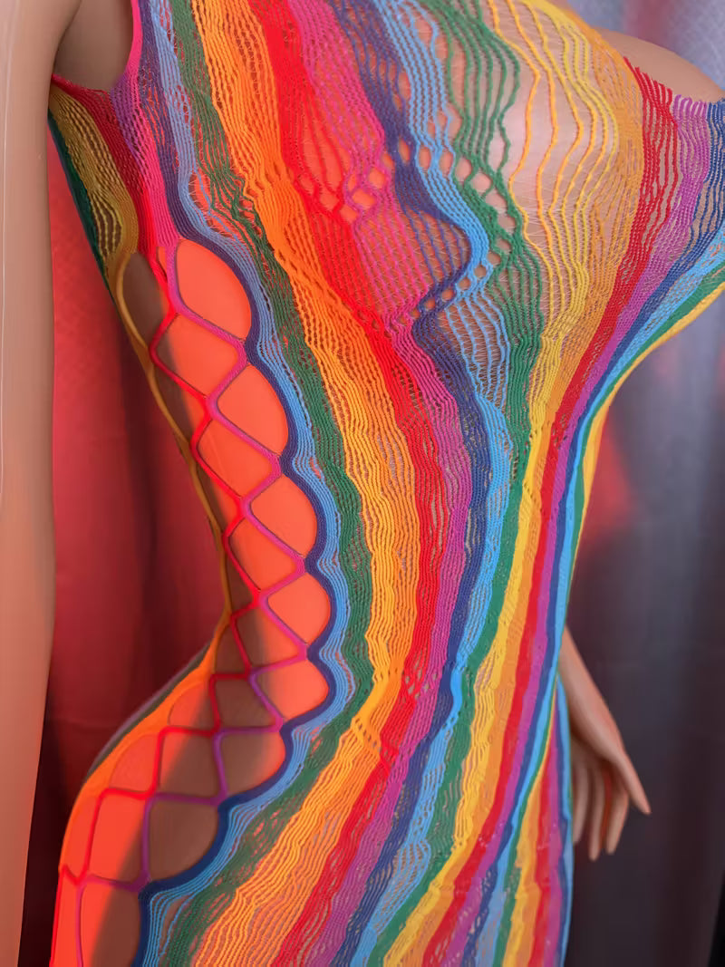 Elegant Sexy Women's Fishnet Cover-Up - Hollow-Out Bodycon Dress