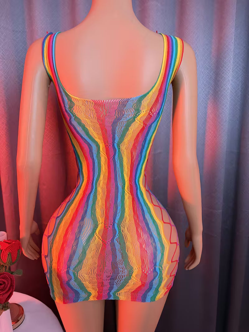 Elegant Sexy Women's Fishnet Cover-Up - Hollow-Out Bodycon Dress