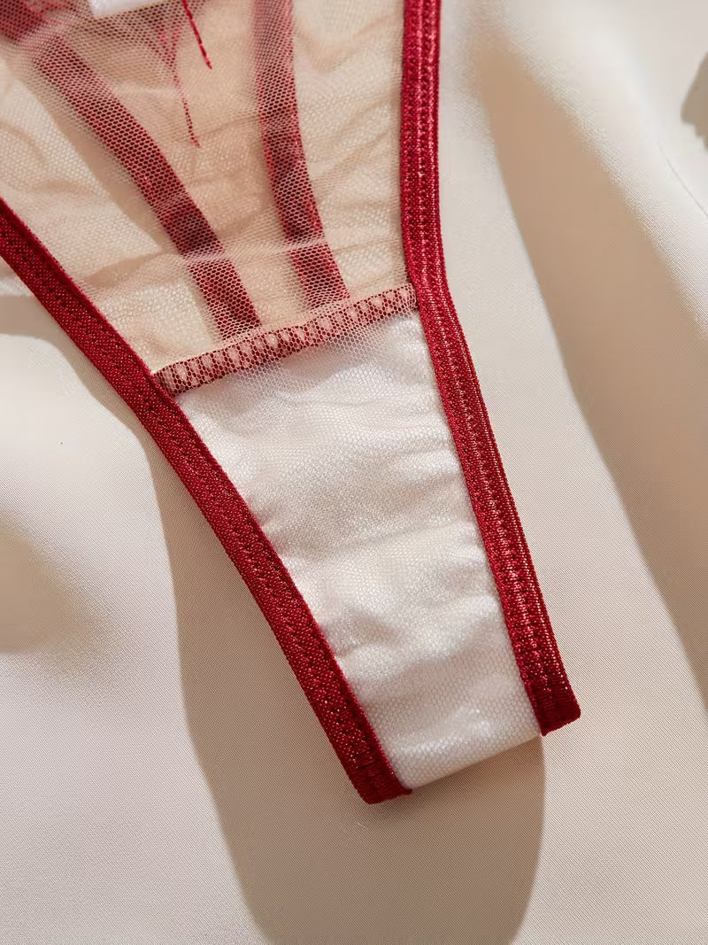 Valentine's Day Women's Black Forest Lace Sexy Lingerie Set