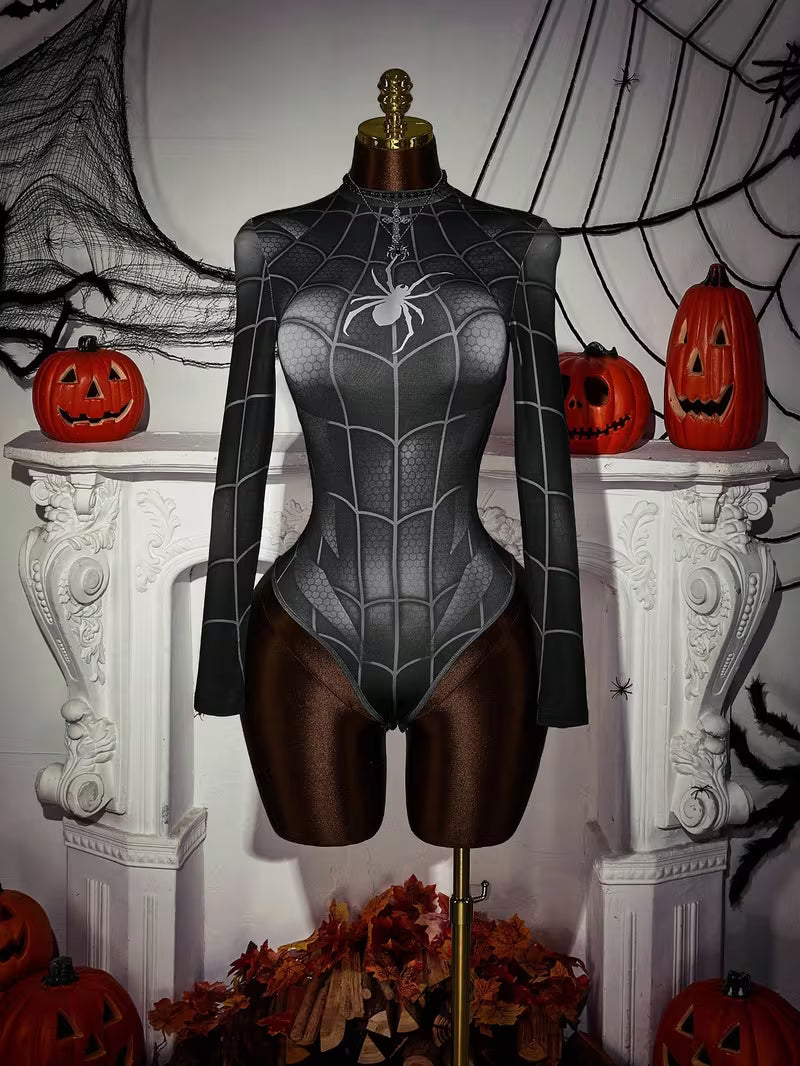 Latest Women's Fashion Full-Body Printed Bodysuit with Long Sleeves