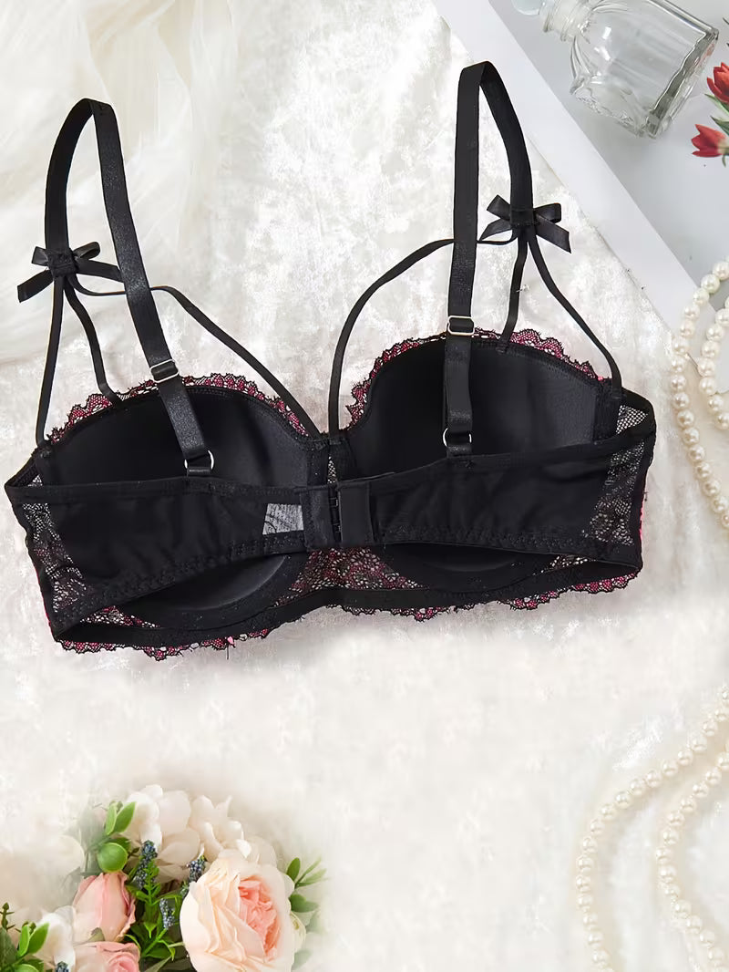 Women'S Elegant Push-Up Bra with Support Underwire, Non-Removable Padded Cups