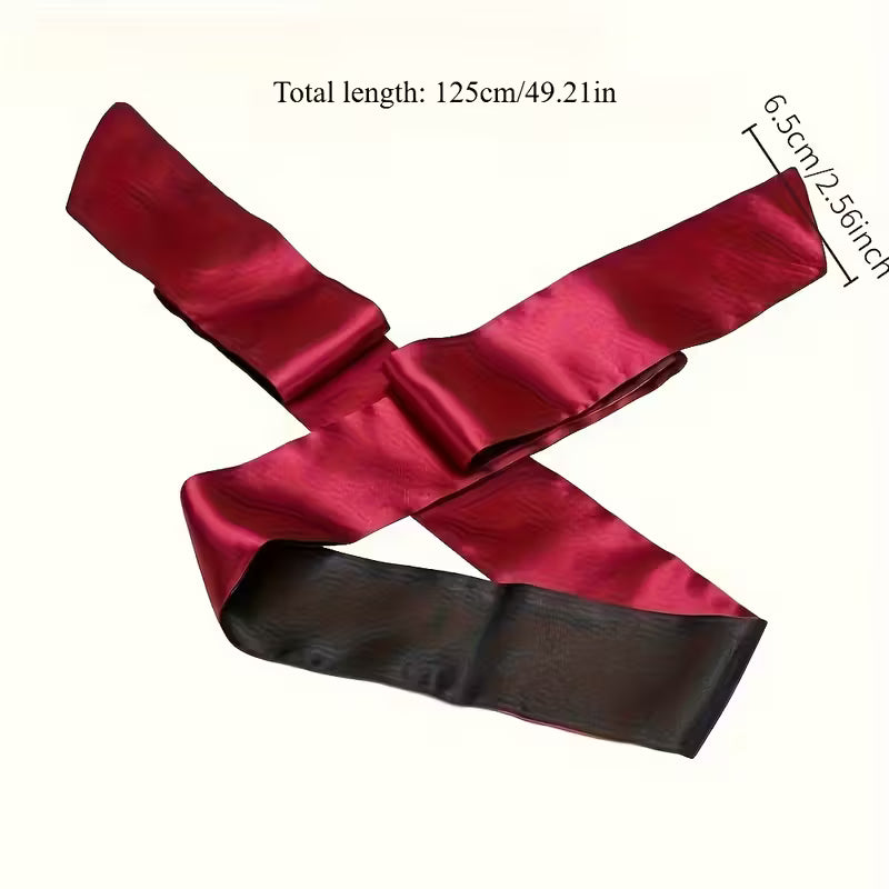 1pc Blindfold - Soft Lac Overlay Design, Red & Black, Perfect for Relaxation & Sensory Deprivation